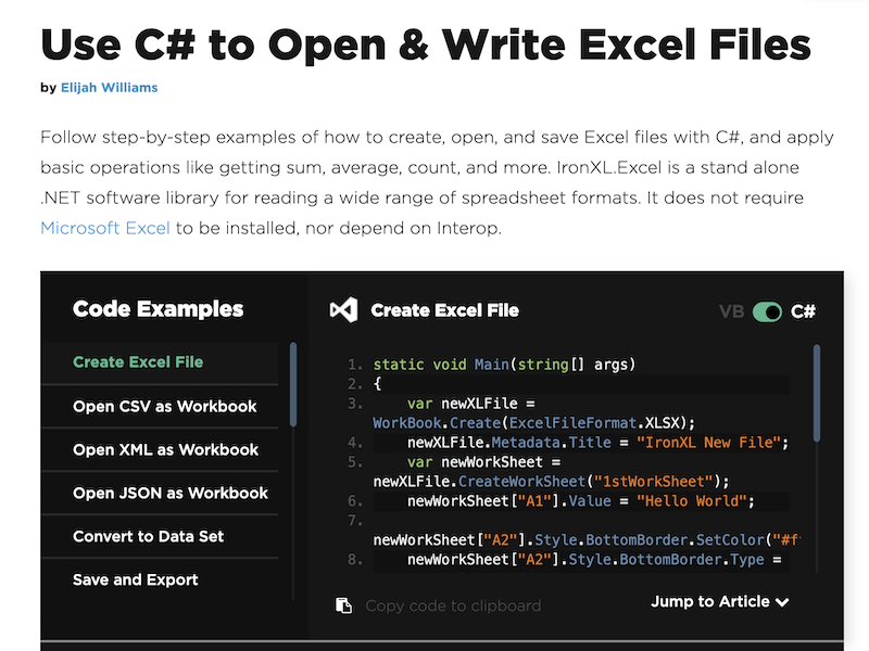 C# Open Excel File and Write to Excel