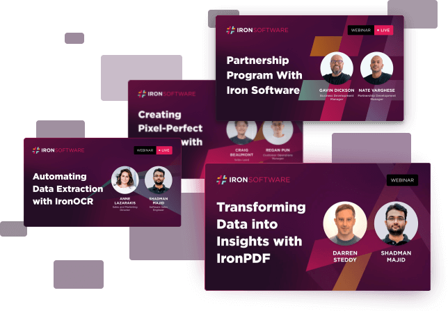 Webinars related to Transforming Data into Insights with IronPDF