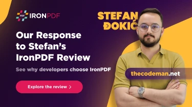Our response to Stefan’s Review of IronPDF comparing Aspose and SyncFusion