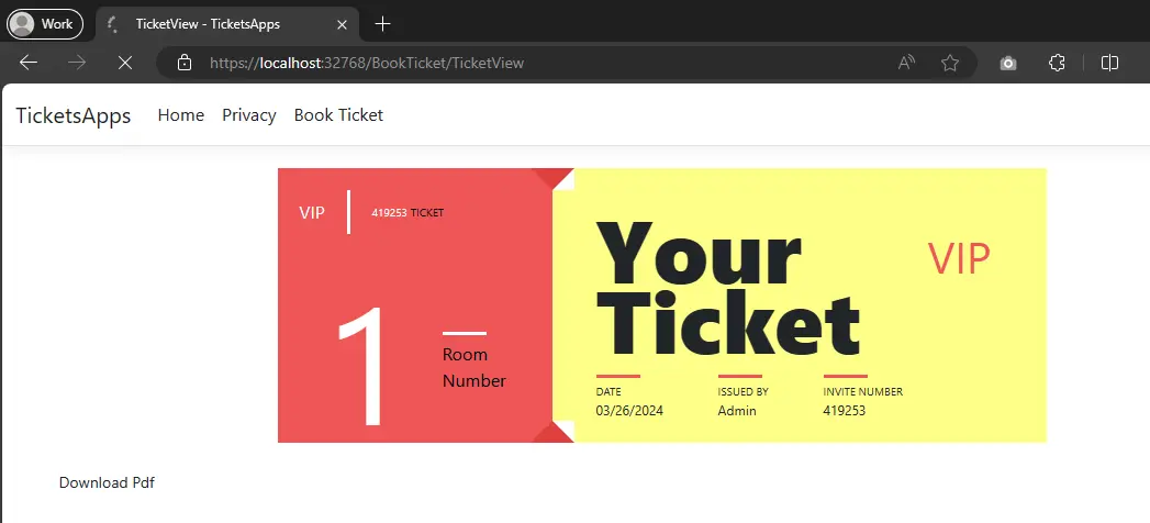 Visual Ticket Confirmation